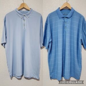 Bundle Of 2 Nike Golf Dri Fit Polo Short Sleeveless Shirt  Blue XXL Athletic